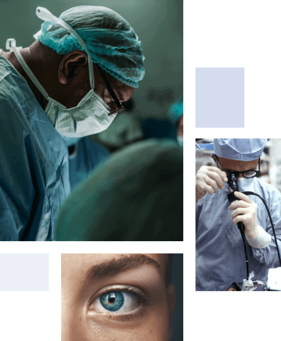 surgeon and patient collage