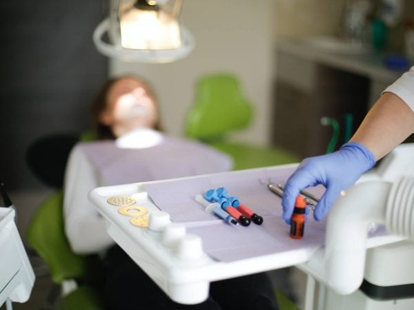 medical tools on tray